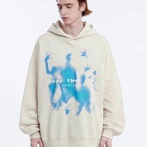 Aelfric Eden “Pray the Lord” Cotton Graphic Hoodie Cream Unisex size Large NWT